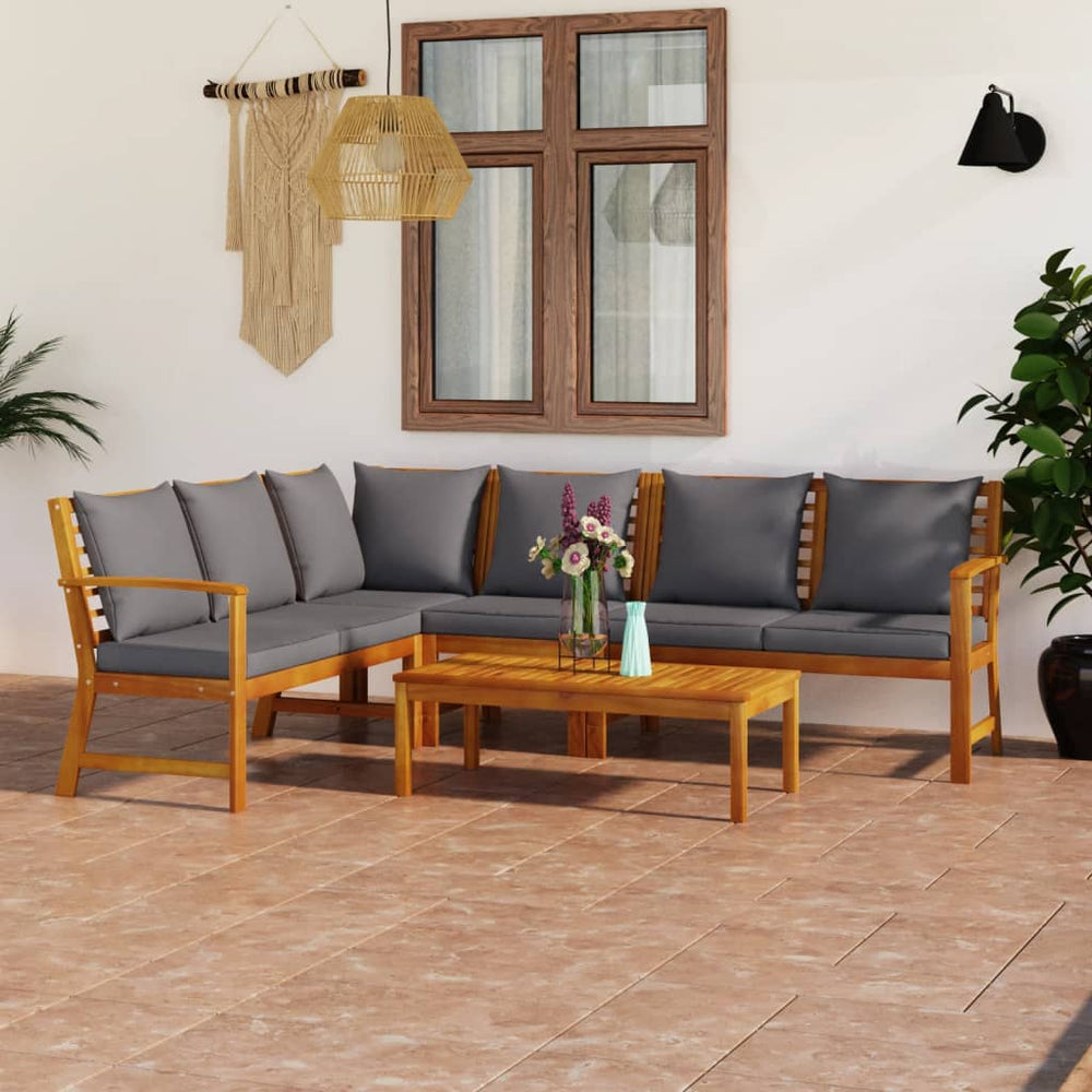 vidaXL 5-piece Garden Lounge Set with Cushions Solid Acacia Wood
