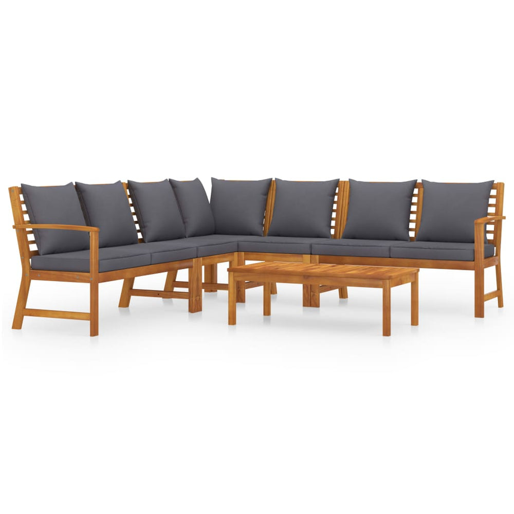vidaXL 6-Piece Garden Lounge Set with Cushions Solid Acacia Wood
