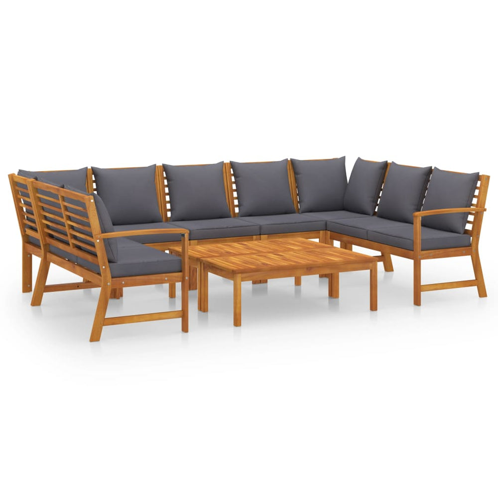vidaXL 9-piece Garden Lounge Set with Cushions Solid Acacia Wood