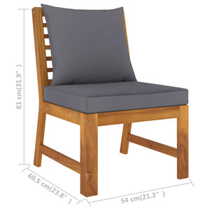 vidaXL Salon de jardin 9 pcs avec coussins Bois d'acacia massif