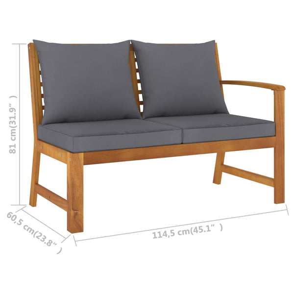 vidaXL Salon de jardin 9 pcs avec coussins Bois d'acacia massif