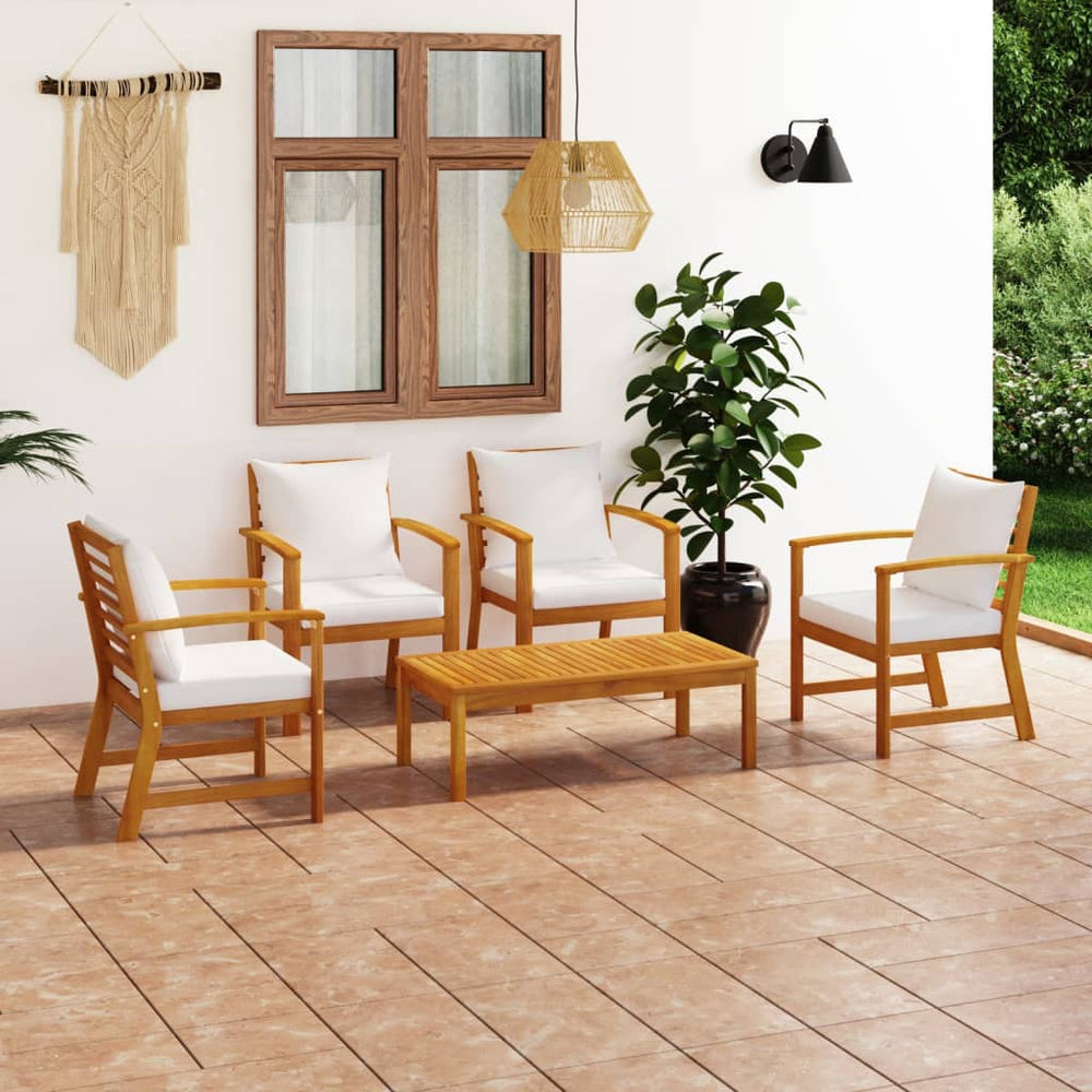vidaXL 5-piece Garden Lounge Set with Cushions Solid Acacia Wood