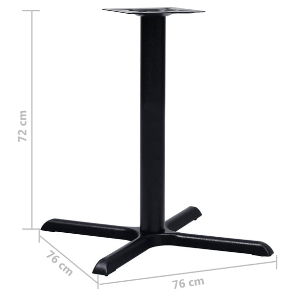 Bistrotischgestell Schwarz Gusseisen 76x76 cm