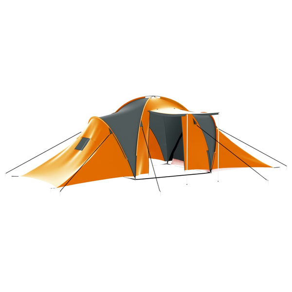 9-Personen-Campingzelt – Grau & Orange