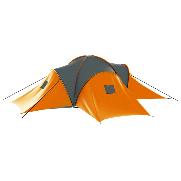 9-Personen-Campingzelt – Grau & Orange