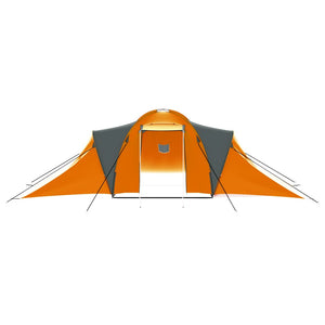 9-Personen-Campingzelt – Grau & Orange