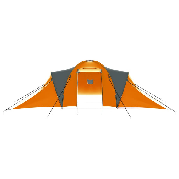 9-Personen-Campingzelt – Grau & Orange
