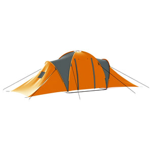 9-Personen-Campingzelt – Grau & Orange