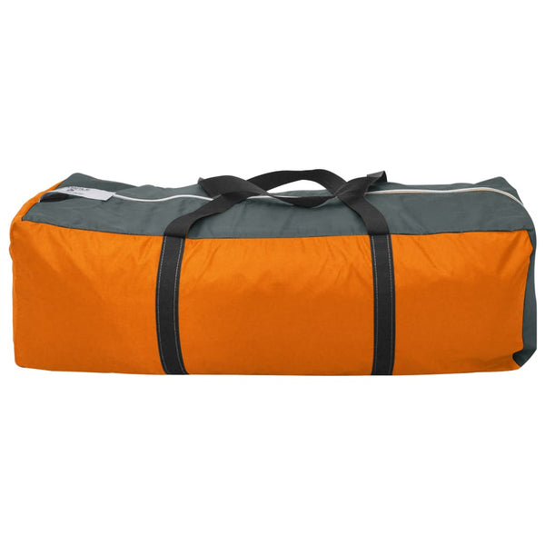 9-Personen-Campingzelt – Grau & Orange