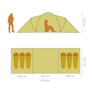 6-Personen-Campingzelt - Blau & Hellblau