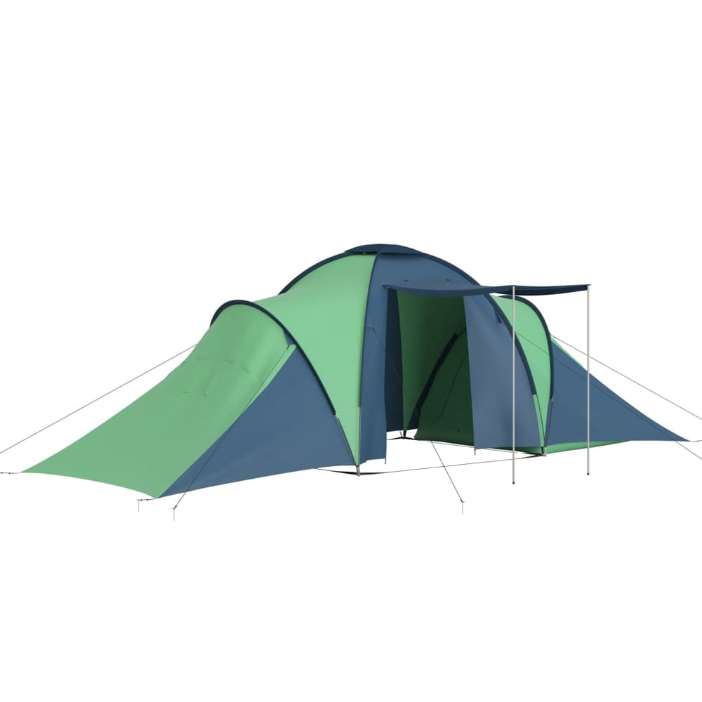 6-Personen-Campingzelt - Blau & Grün