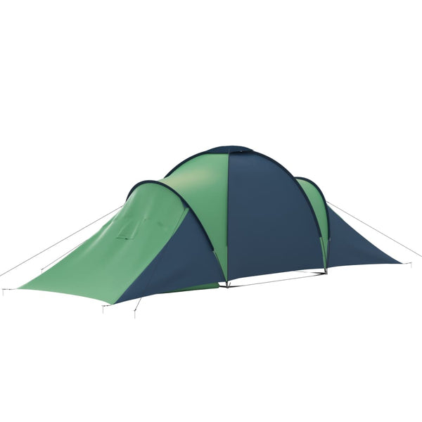 6-Personen-Campingzelt - Blau & Grün