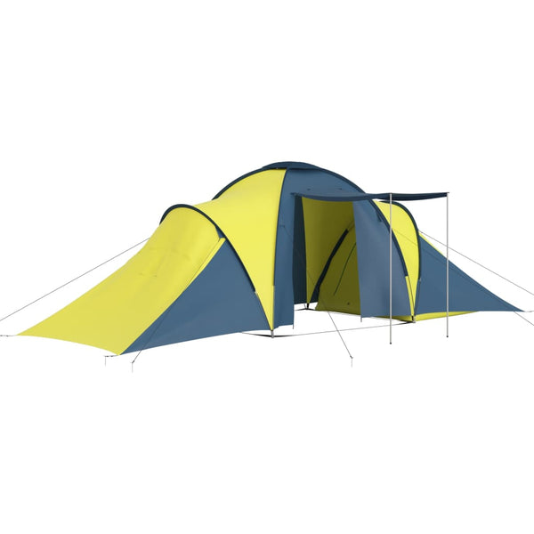 6-Personen-Campingzelt - Blau und Gelb