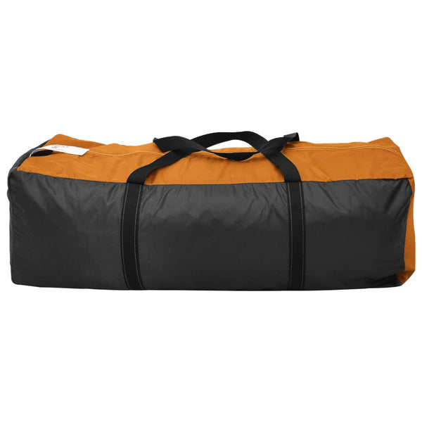 6-Personen-Campingzelt Grau und Orange