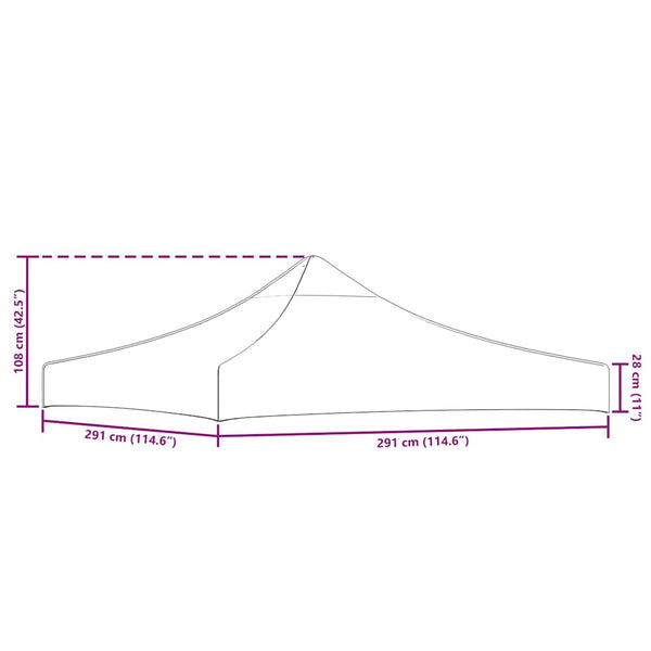 Partyzelt-Dach 3x3 m Orange 270 g/m²