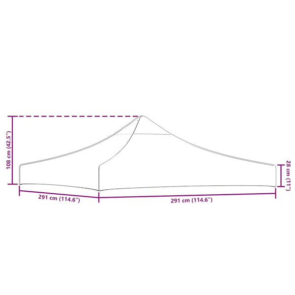 Partyzelt-Dach 3x3 m Burgunderrot 270 g/m²
