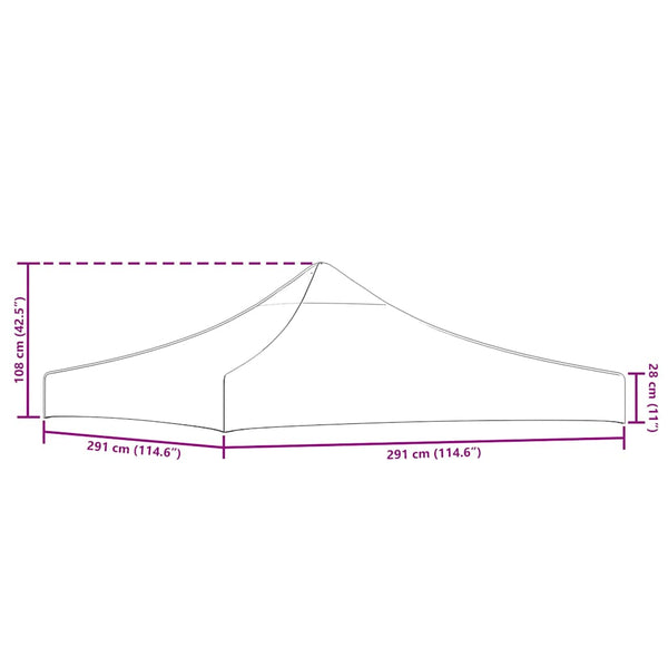 Partyzelt-Dach 3x3 m Schwarz 270 g/m²