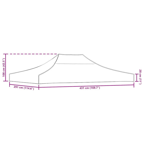 Partyzelt-Dach 4,5x3 m Creme 270 g/m²