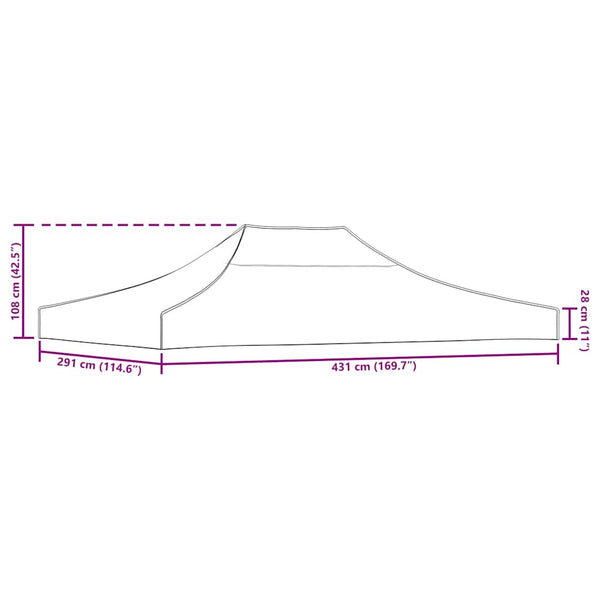 vidaXL Toit de tente de réception 4,5x3 m Anthracite 270 g/m²