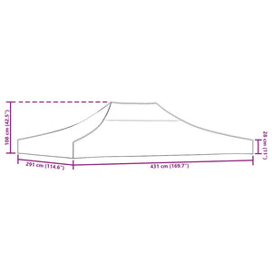 Partyzelt-Dach 4,5x3 m Taupe 270 g/m²