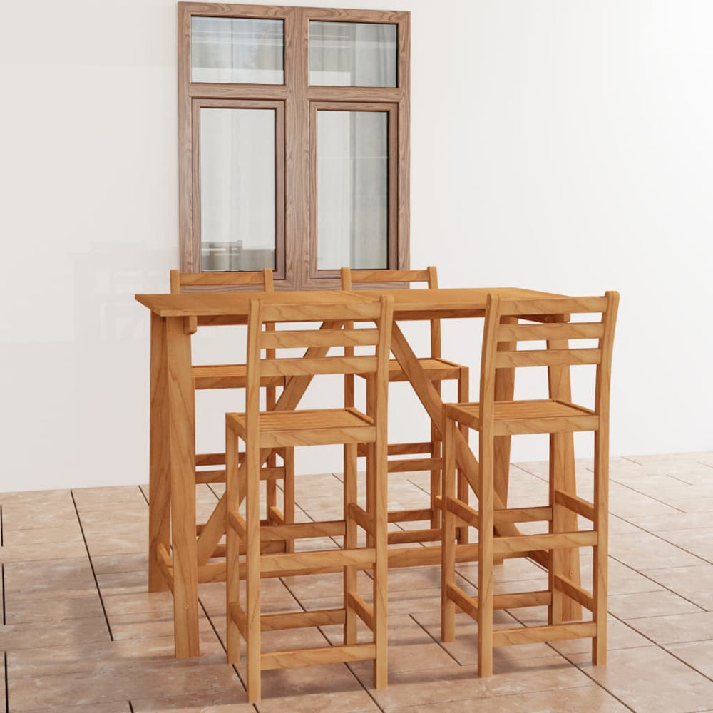 vidaXL 5-Piece Acacia Wood Garden Bar Set
