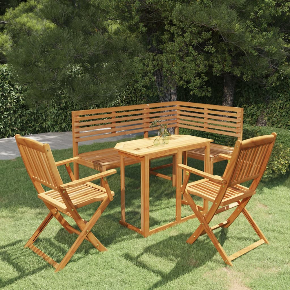 vidaXL 4-Piece Solid Acacia Wood Bistro Set