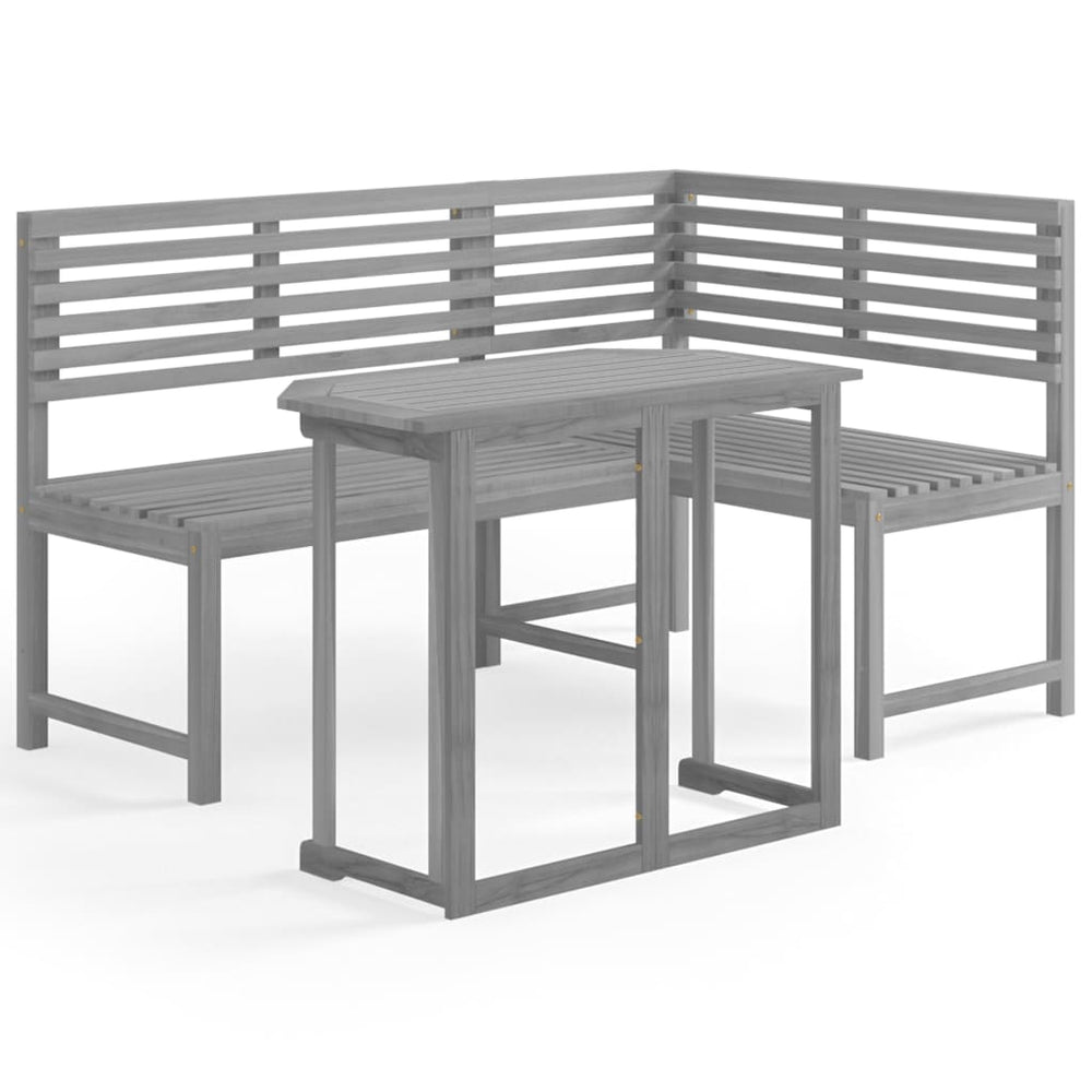 vidaXL 2-Piece Bistro Set Solid Acacia Wood Grey