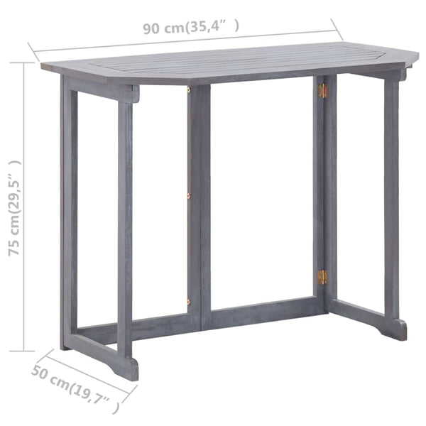 2-tlg. Bistro-Set Massivholz Akazie Grau