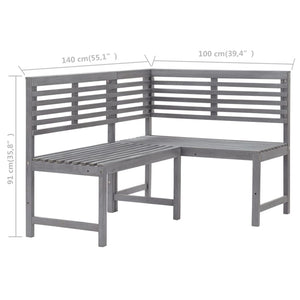 2-tlg. Bistro-Set Massivholz Akazie Grau