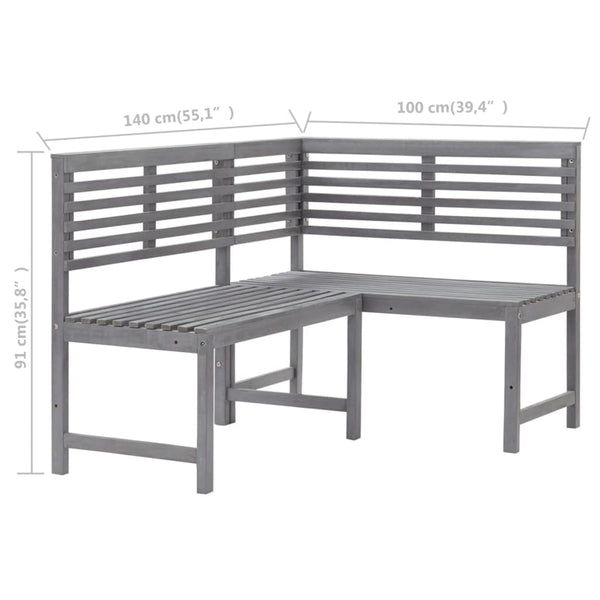 2-tlg. Bistro-Set Massivholz Akazie Grau