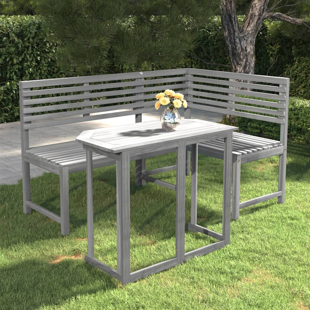 vidaXL 2-Piece Bistro Set Solid Acacia Wood Grey