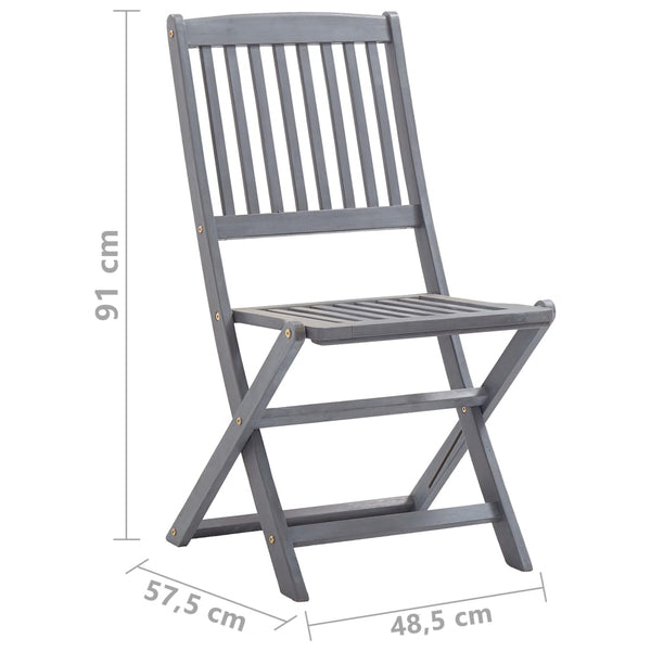 4-tlg. Bistro-Set Massivholz Akazie Grau