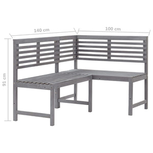 4-tlg. Bistro-Set Massivholz Akazie Grau