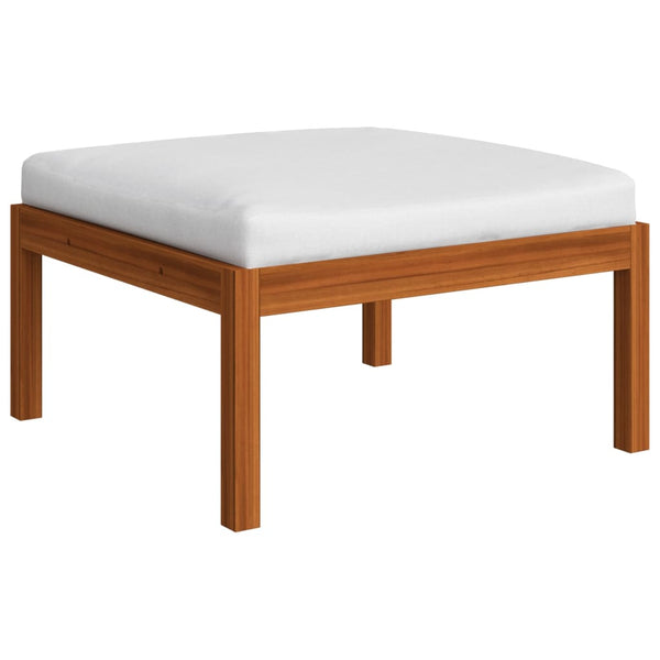 5-tlg. Garten-Lounge-Set mit Kissen Cremefarbenes Holz Akazie & Seil