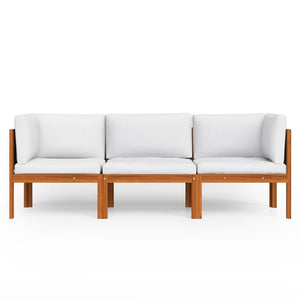 3-Sitzer-Gartensofa mit Kissen Holz Akazie & Seil