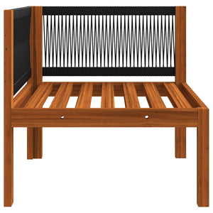 3-Sitzer-Gartensofa mit Kissen Holz Akazie & Seil