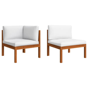 4-Sitzer-Gartensofa mit Kissen Holz Akazie & Seil