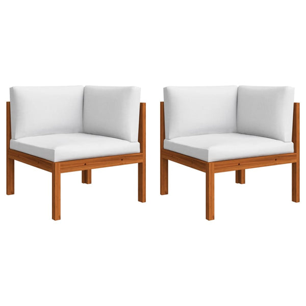 5-tlg. Garten-Lounge-Set mit Kissen Cremefarbenes Holz Akazie & Seil