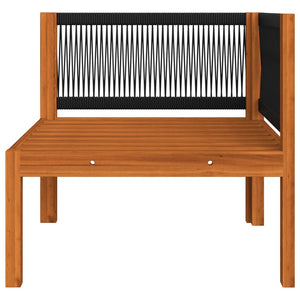 5-tlg. Garten-Lounge-Set mit Kissen Cremefarbenes Holz Akazie & Seil