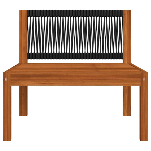 6-tlg. Garten-Lounge-Set mit Kissen Cremefarbenes Holz Akazie & Seil