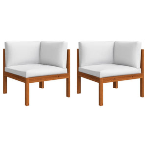 6-tlg. Garten-Lounge-Set mit Kissen Cremefarbenes Holz Akazie & Seil