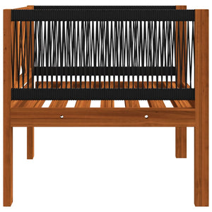 7-tlg. Garten-Lounge-Set mit Kissen Cremefarbenes Holz Akazie & Seil