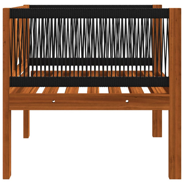 7-tlg. Garten-Lounge-Set mit Kissen Cremefarbenes Holz Akazie & Seil