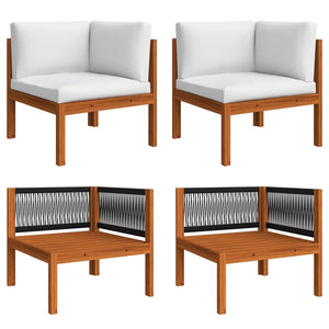 6-teiliges Garten-Lounge-Set mit Kissen Creme 63 x 63 cm