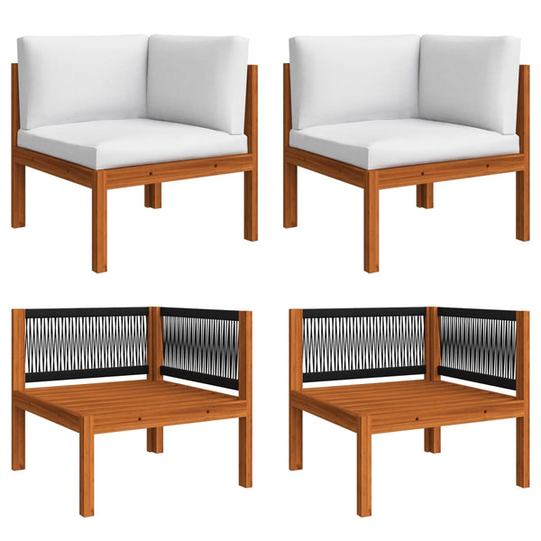 6-teiliges Garten-Lounge-Set mit Kissen Creme 63 x 63 cm