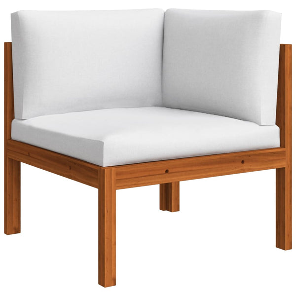 5-teiliges Garten-Lounge-Set mit Kissen Creme 63 x 63 cm