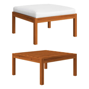 4-teiliges Garten-Lounge-Set mit Kissen Creme 63 x 63 cm