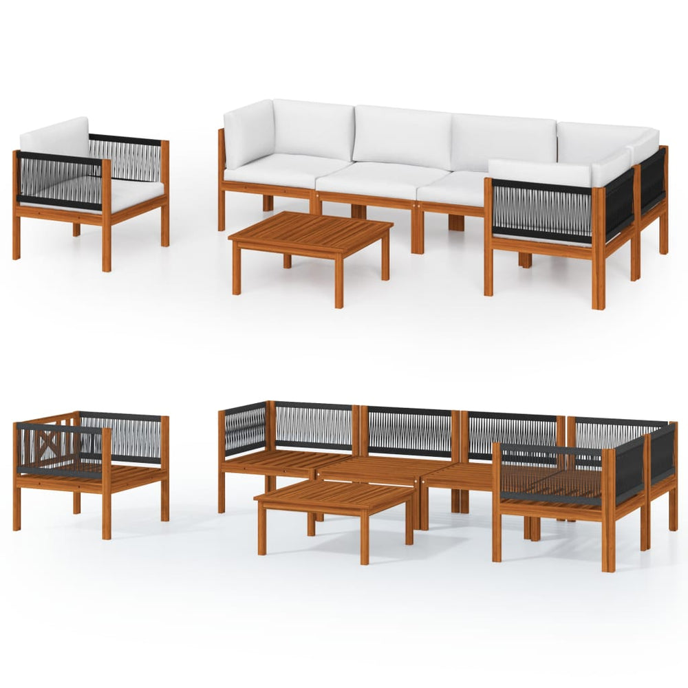 vidaXL 7-Piece Garden Lounge Set with Cushions Cream 63 x 63 cm