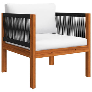 7-teiliges Garten-Lounge-Set mit Kissen Creme 63 x 63 cm