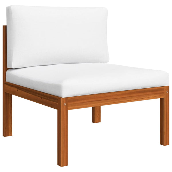 7-teiliges Garten-Lounge-Set mit Kissen Creme 63 x 63 cm